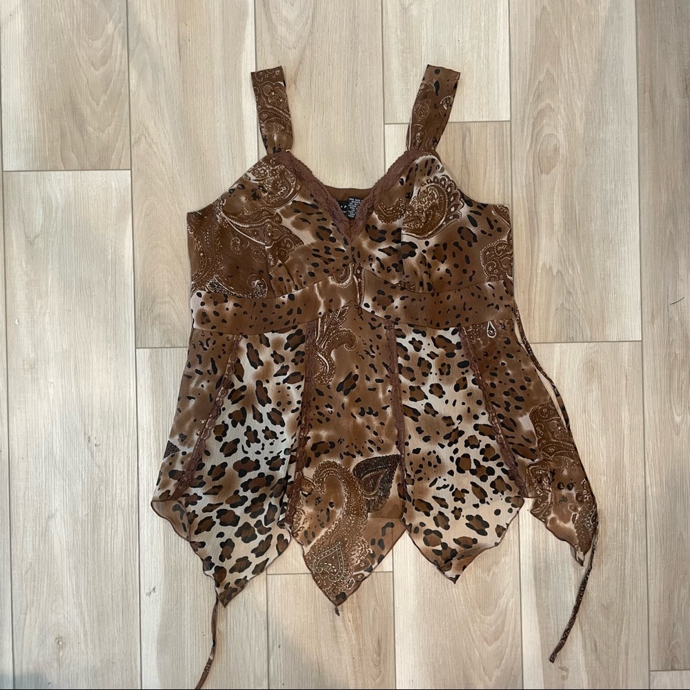 Vintage zebra and paisley top